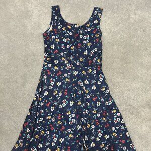 Spring Floral Navy Tank Top Dress